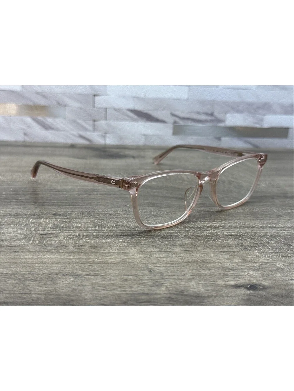 Pair The Casper Clear Pink Rectangle 007 Eyeglasses Frames Only 52-17-140